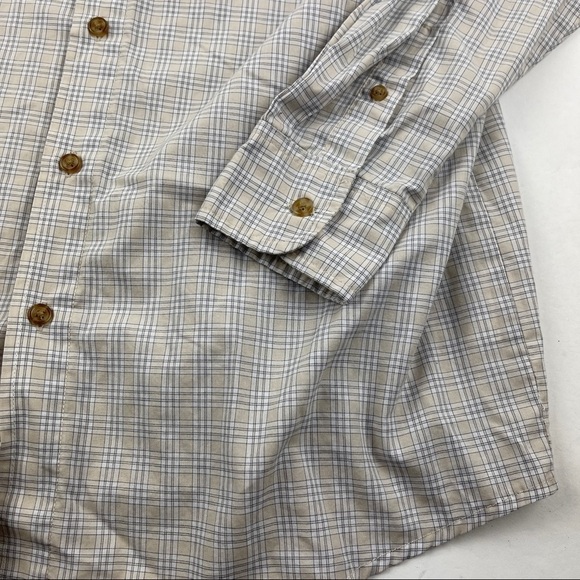 Wrangler Button Down Shirt Mens Medium Gray Plaid Long Sleeve Wrinkle Resist - Picture 8 of 8